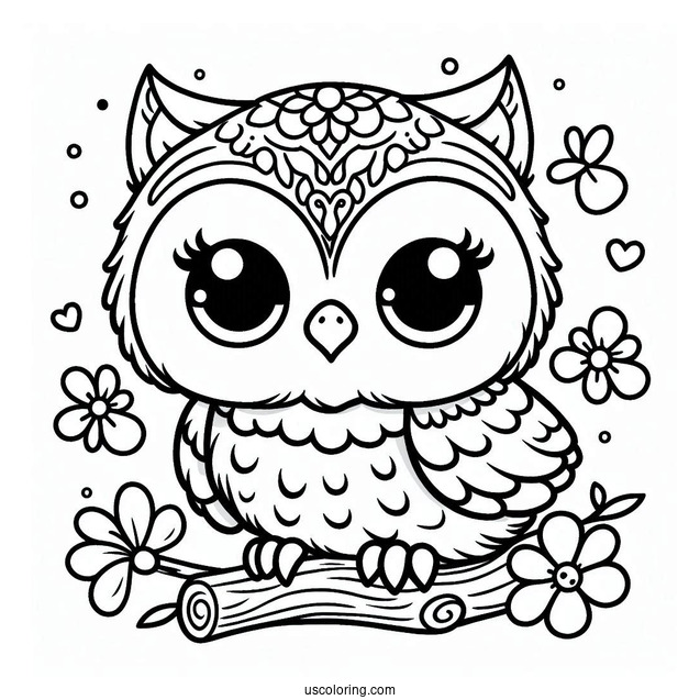 Coloring Sheet Of Baby Owl To Color