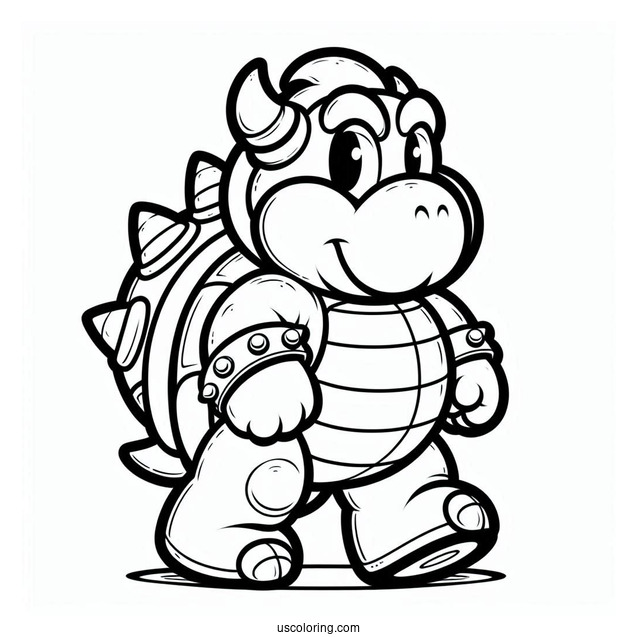 Coloring Page Of Bowser With Turtle Shells