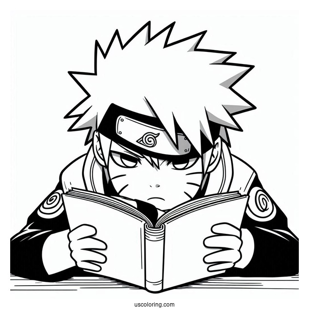 Bored Kakashi Coloring Page Reading Icha Icha Book