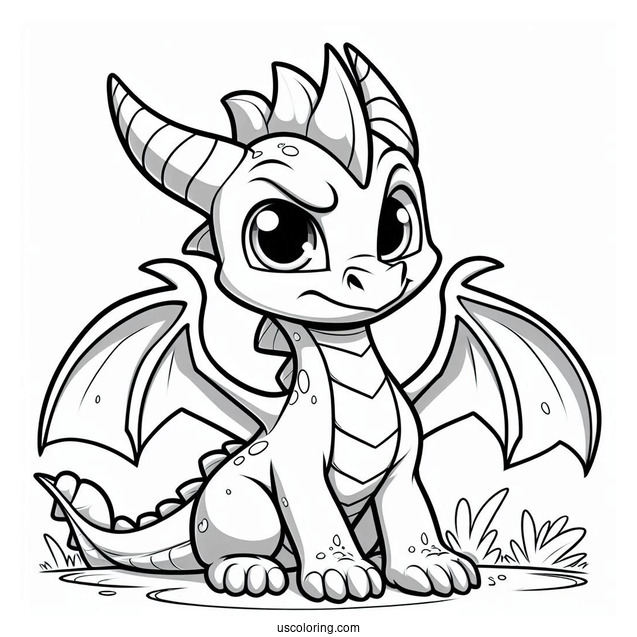 Cute Spyro The Dragon Coloring Sheet