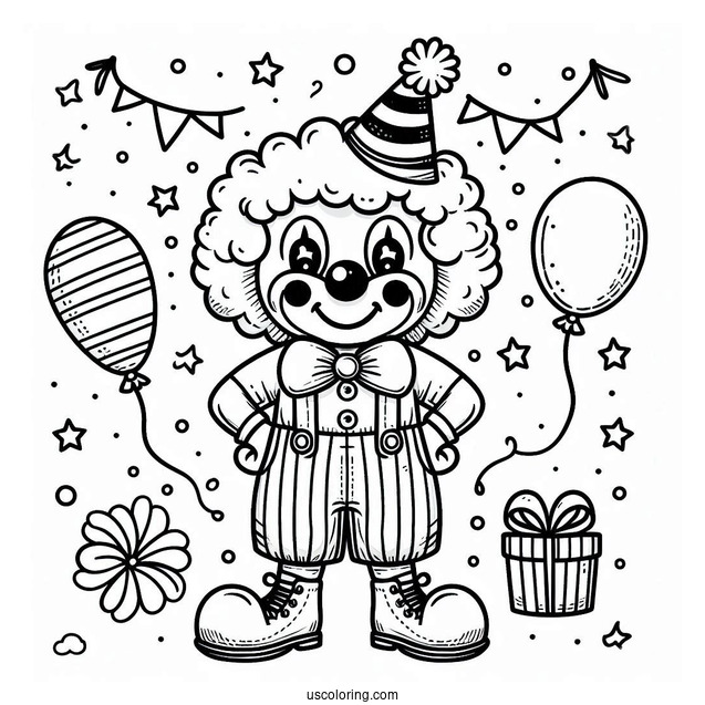 Party Clown with Big Pants Coloring In