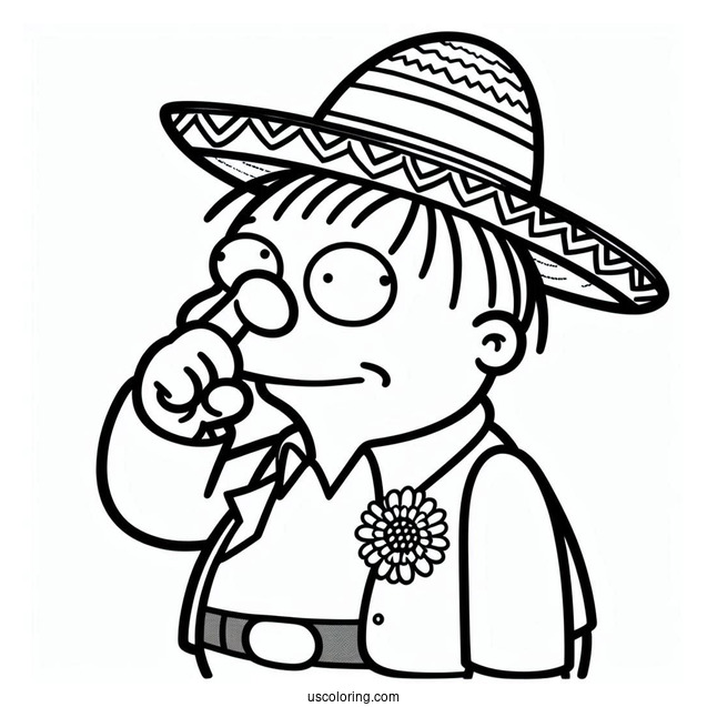 Simpsons Coloring Pages Of Ralph Wiggum Picking His Nose For Kids
