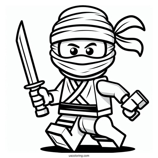 Easy Lego Ninja Coloring In For Preschoolers
