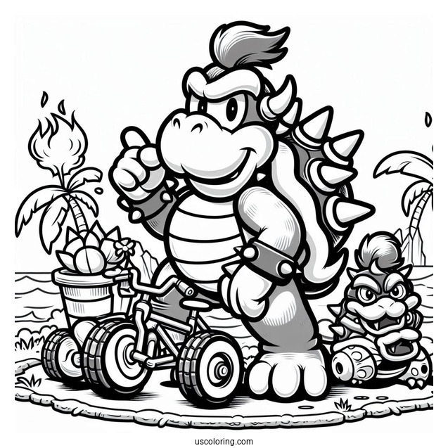 Donkey Kong And Boswer To Color