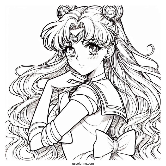 Sailor Jupiter Iconic Pose Coloring In