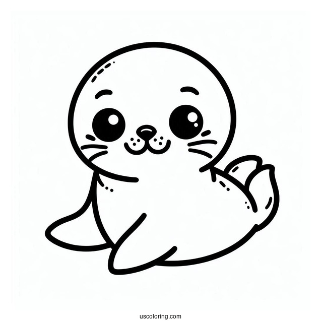 Easy Outline Of Baby Seal Coloring Page