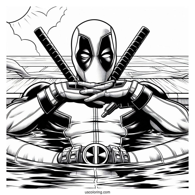 Deadpool Relaxing In Pool