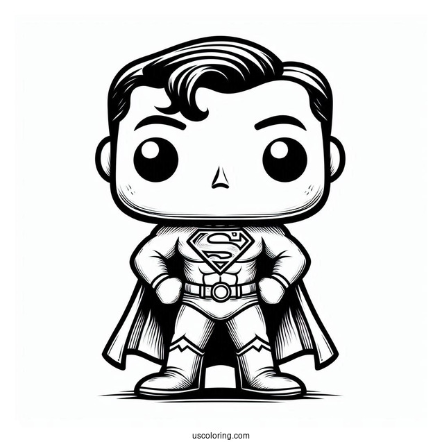 Cute Funko Pop Superman Coloring For Kids