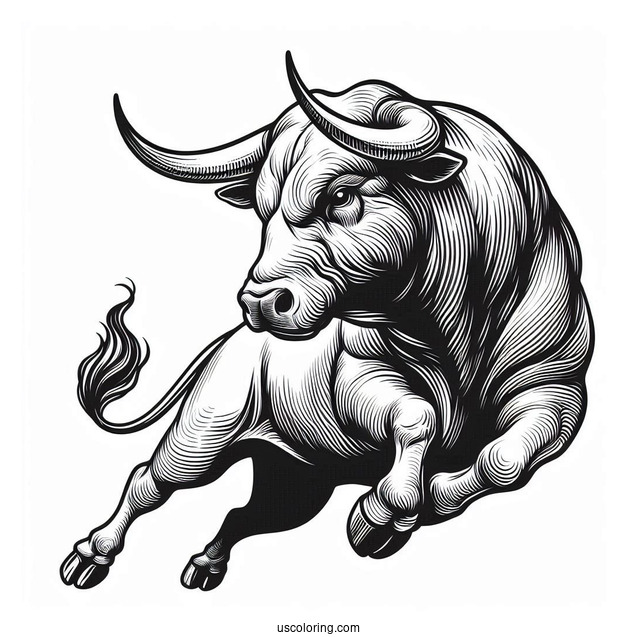 Realistic Outline Of Fighting Bull