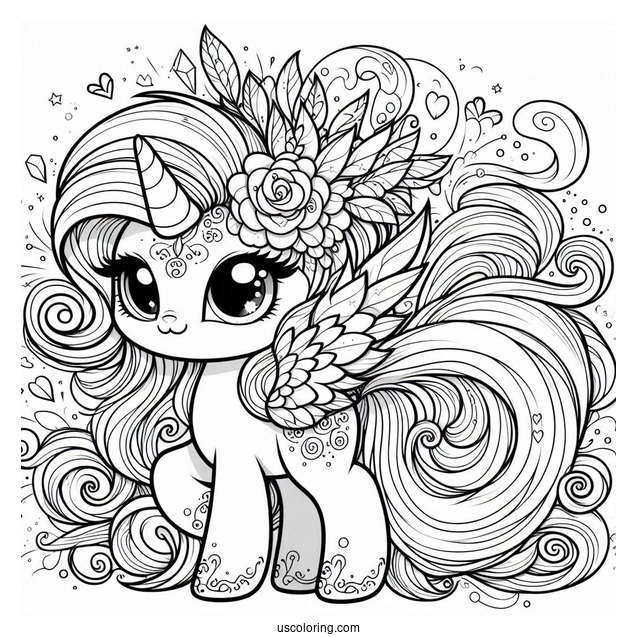 Ragamuffin With Rarity Coloring Page