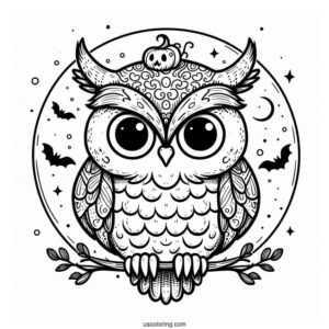 Spooky Looking Owl During Halloween