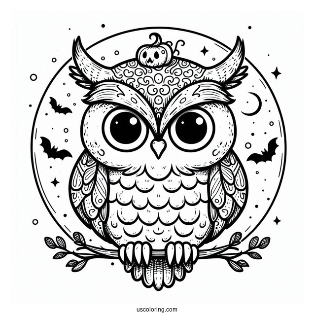 Spooky Looking Owl During Halloween