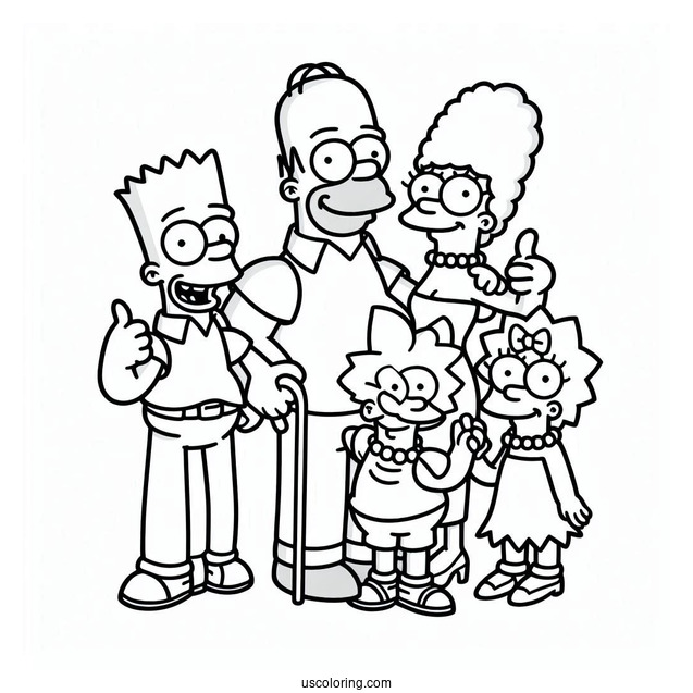 The Simpsons Family Coloring Page