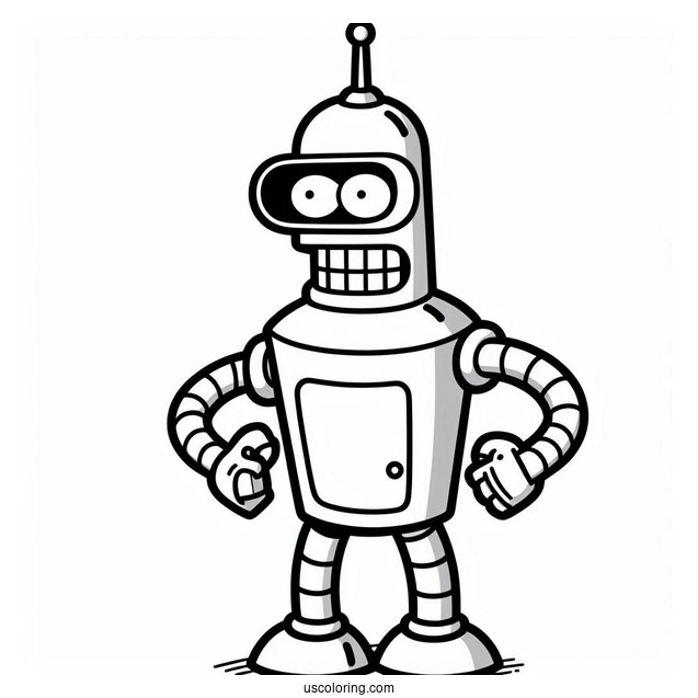 Bender The Robot From Futurama To Color