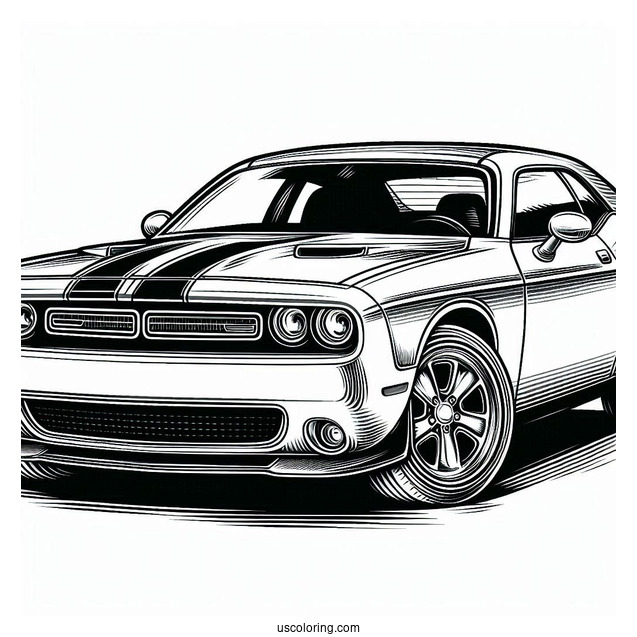 Dodge Challenger Coloring Sheet For Kids