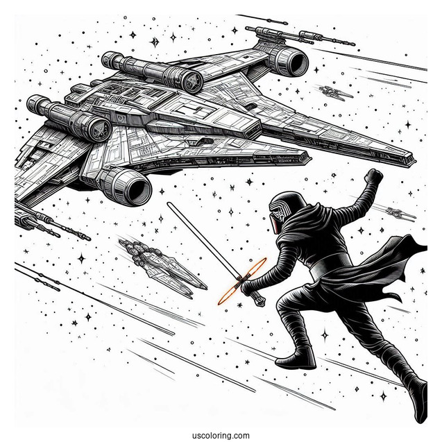 Kylo Ren Fighting In Starship