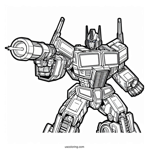Optimus Prime Coloring Page Shooting Ion Blaster For Kids