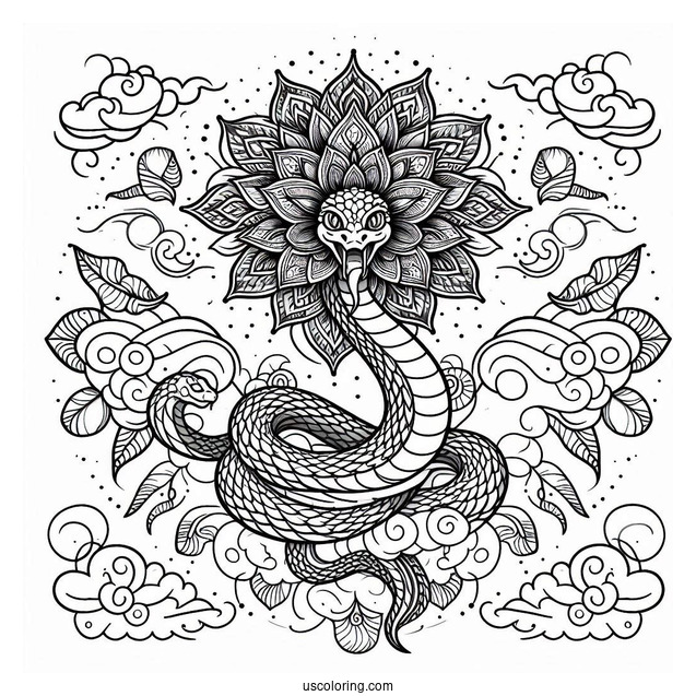Medusa Coloring Page Snake Mandala