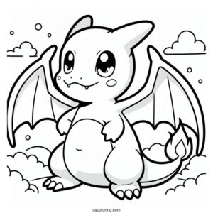 Cute Chibi Charizard Coloring In