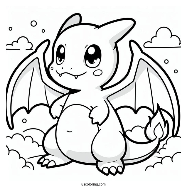 Cute Chibi Charizard Coloring In