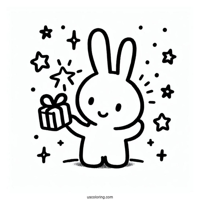 Simple Miffy Coloring Page Outline