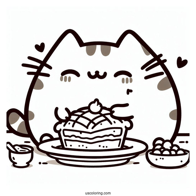Happy Pusheen Eating Some Pie
