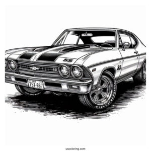 Vintage Chevrolet Chevelle SS Coloring Page