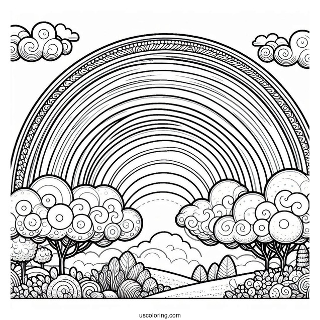 Realistic Looking Rainbow Coloring Page