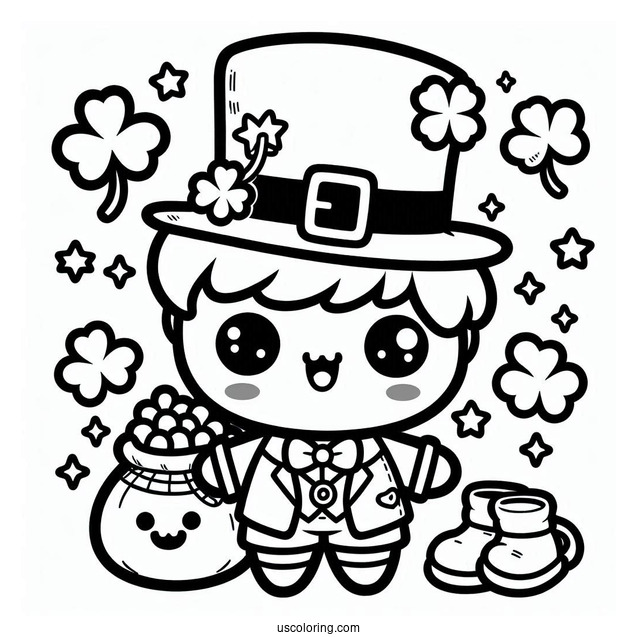 Kawaii Themed St Patrick_s Day Leprechaun