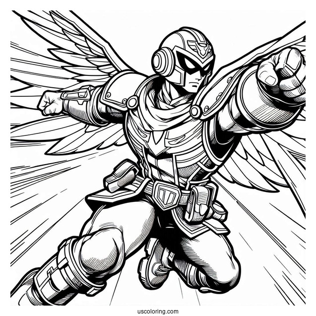 Super Smash Bros Coloring Page Of Captain Falcon Outline