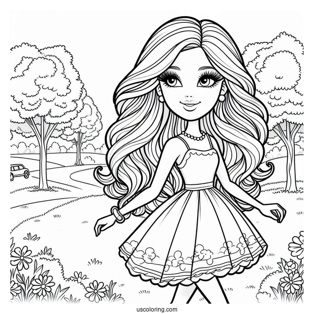 Barbie Walking At The Park