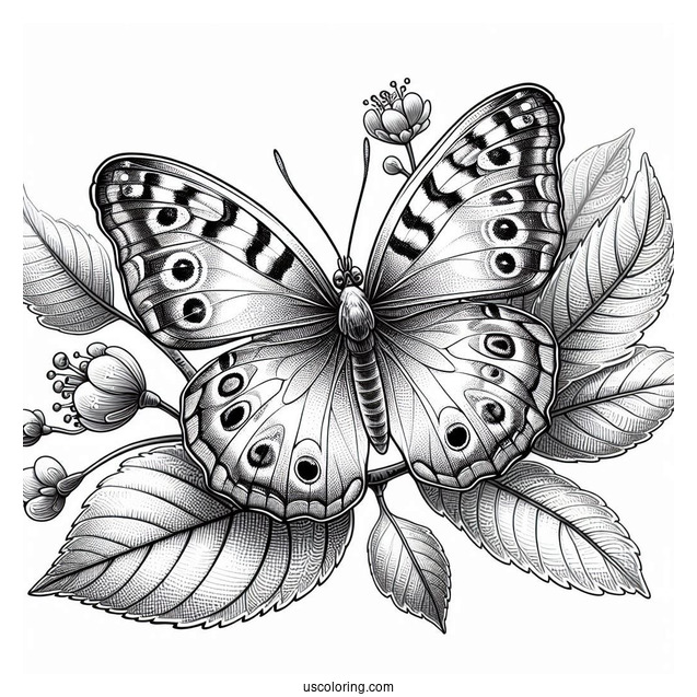 Realistic Butterfly Perched On A Leaf In Spring