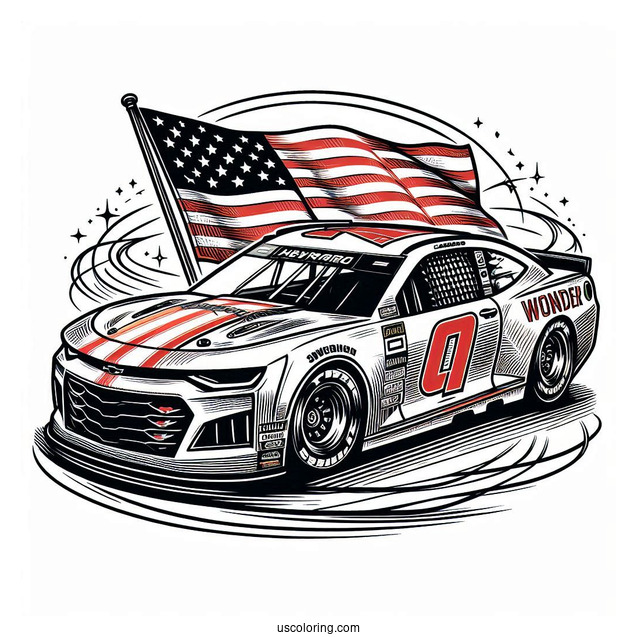 Chevrolet Camaro Wonder NASCAR Coloring Page