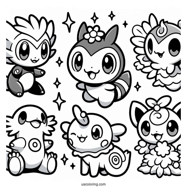 Happy Pokemon Creatures To Color