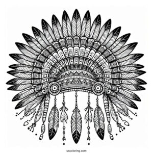Native American Coloring Page Headdress
