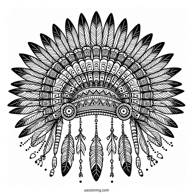 Native American Coloring Page Headdress