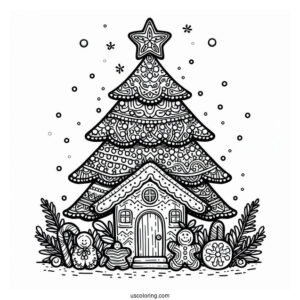 Christmas Tree With Gingerbread House