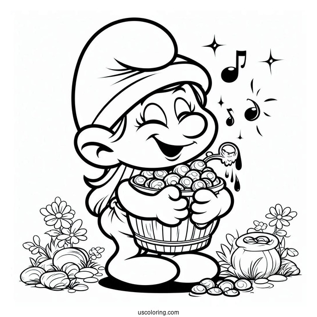 Schleich Greedy Smurf Coloring Page