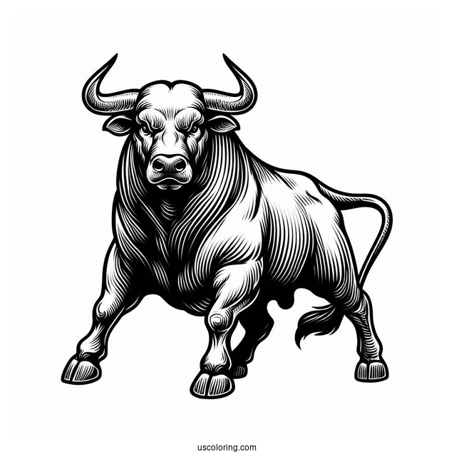 Realistic Outline Of Fighting Bull