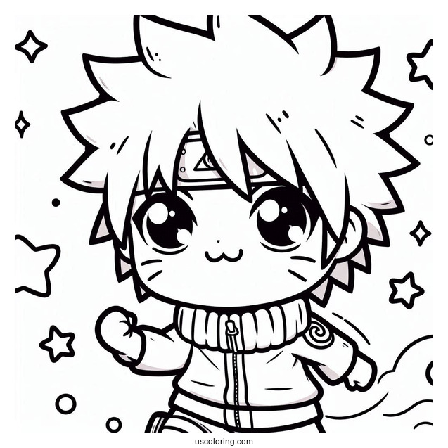 Kawaii Naruto Coloring Page For Preschoolers