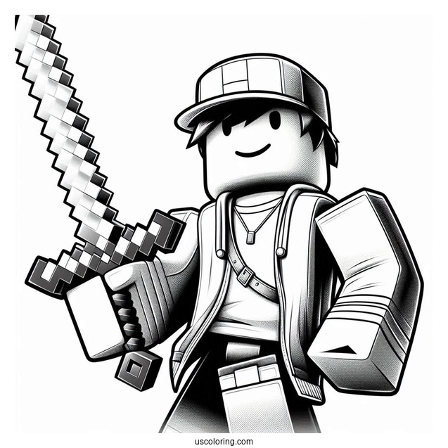 Roblox Guy With Minecraft Sword