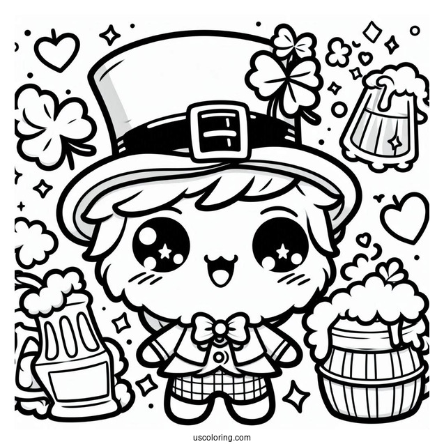 Kawaii Themed St Patrick_s Day Leprechaun