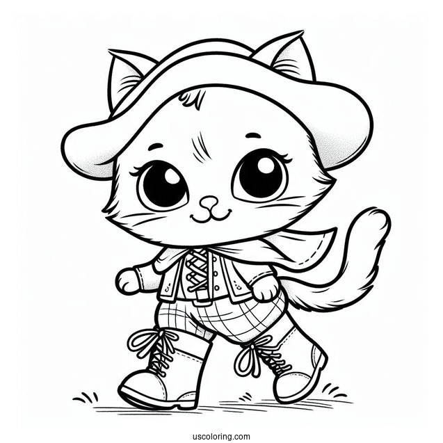 Puss In Boots Coloring Sheet For Preschoolers