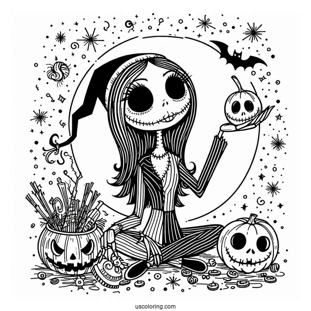 Halloween Coloring Page Of Sally