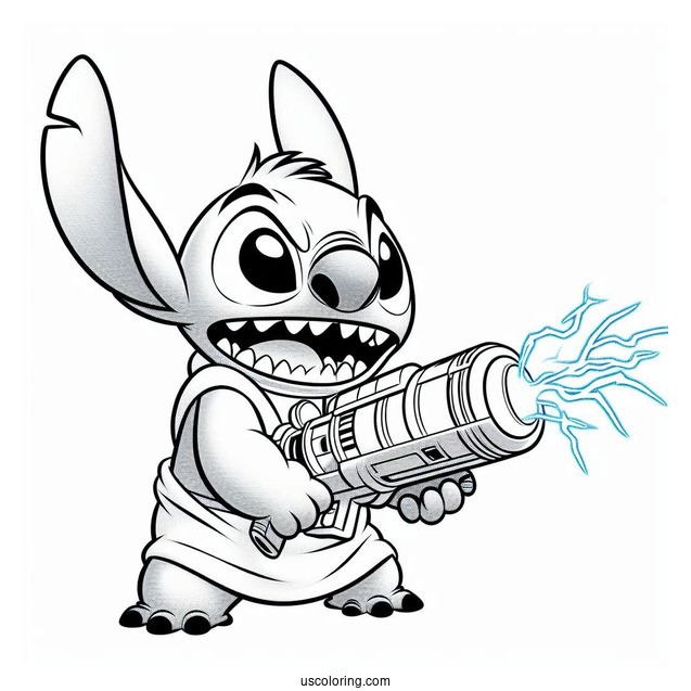 Lilo & Stitch Coloring Page Of Angry Leroy Holding Plasma Blaster