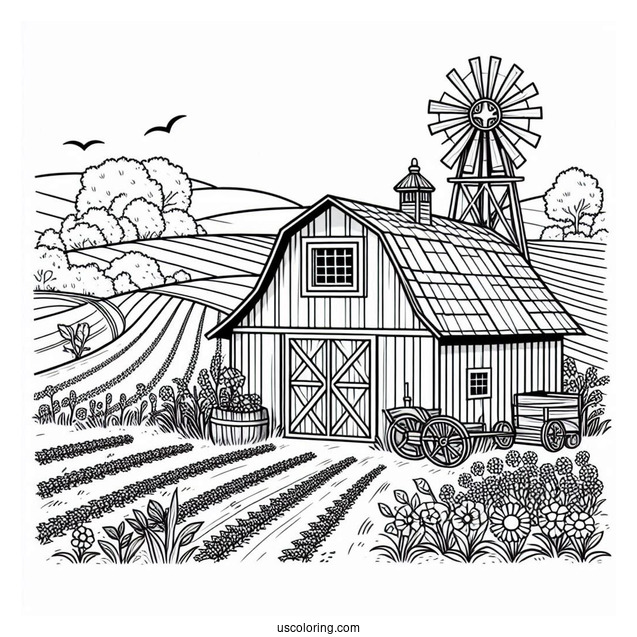 Farm Fields To Color