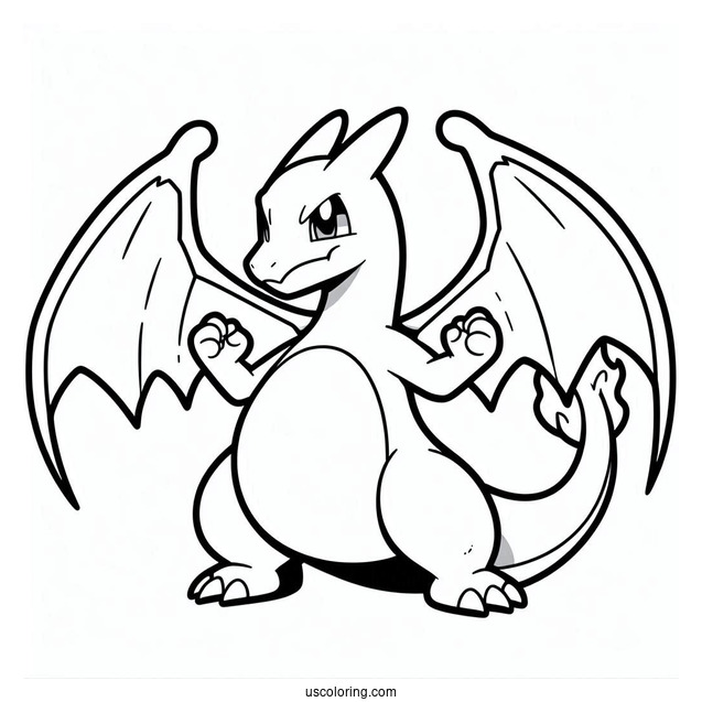 Simple Charizard Pokemon To Color