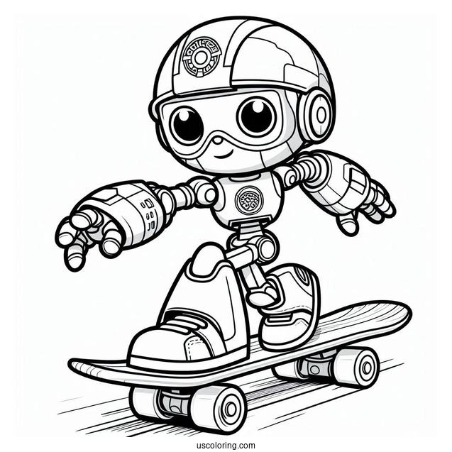 Rescue Bots Coloring Page Of Cody Burns Skateboarding
