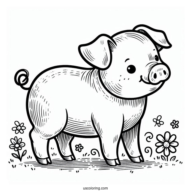 Piglet Coloring Page For Kids
