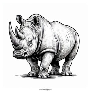 Adult Rhino Coloring Sheet